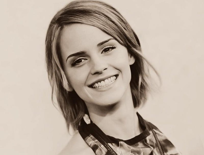 Emma Watson - The Smile, model, actress, Watson, Emma, bonito, face, smile, Emma Watson, HD wallpaper