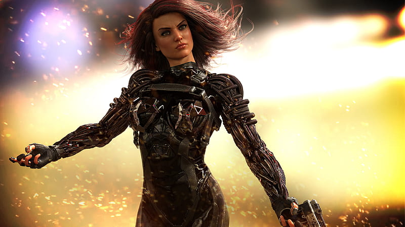 Sci Fi, Cyborg, Futuristic, Woman Warrior, HD wallpaper
