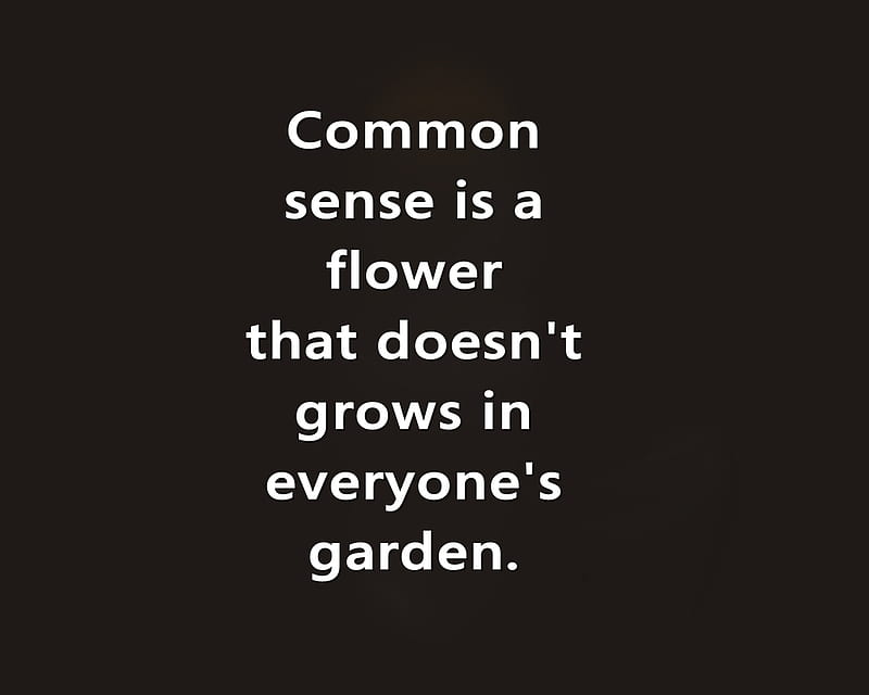 Common Sense, flower, garden, grows, life, new, nice, quote, saying, HD wallpaper