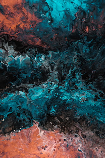 Blue liquid design, abstract, black, colors, cream, flow, lava, magma ...