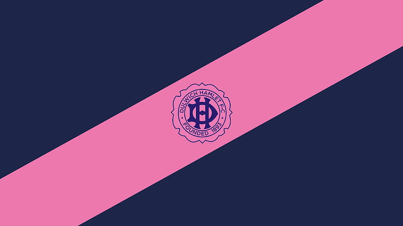 Emblem Logo Soccer Light Blue Pink Background Dulwich Hamlet F.C, HD wallpaper