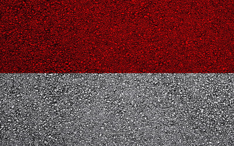 Flag of Indonesia, asphalt texture, flag on asphalt, Indonesia flag, Asia, Indonesia, flags of Asia countries, HD wallpaper