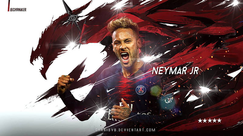 Neymar In Red Dragon Art Background Neymar, HD wallpaper | Peakpx