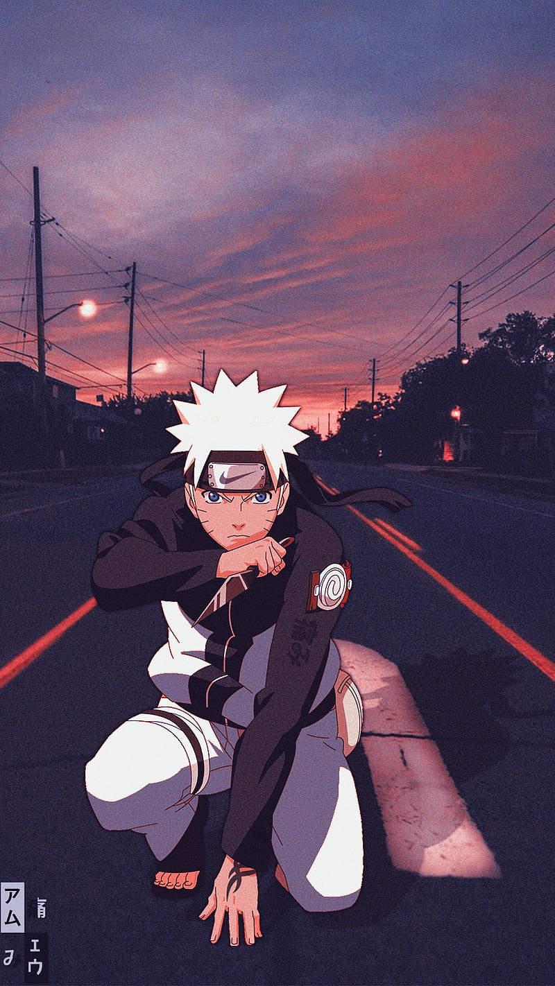Naruto Uzumaki, aesthetic, anime, dark, lights, sunset, HD phone wallpaper  | Peakpx