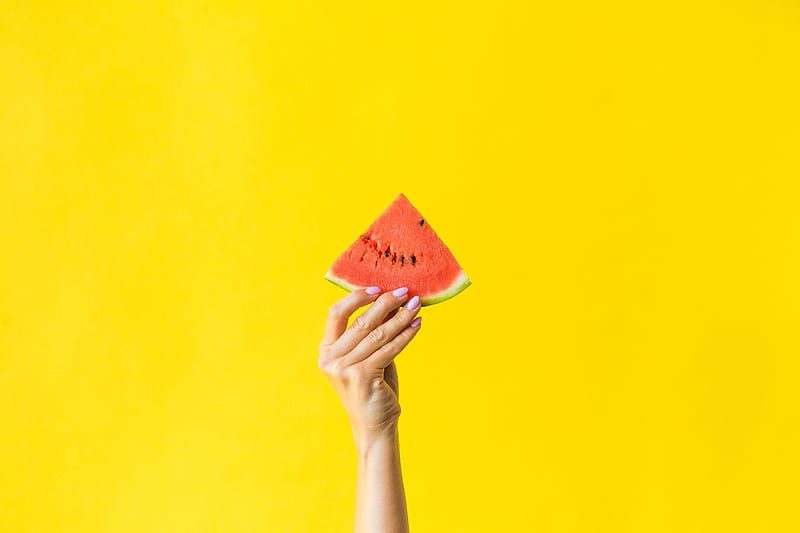 watermelon piece, hand, fruits, Food, HD wallpaper