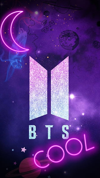 BTS Logo| Galaxy Background| Painting BTS logo| BTS Painting on Velvet| BTS  Universe| K-pop Painting - YouTube