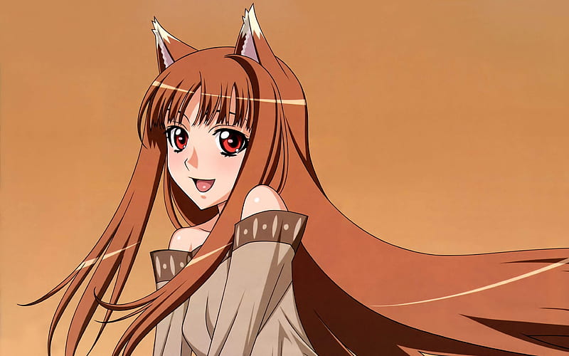 Spice and Wolf Holo, fox, girl, horo, spice, holo, wolf, fox girl, HD wallpaper