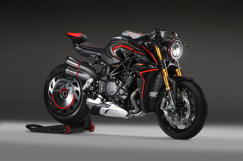 mv agusta rush 1000, side view, sport motorcycle, black, Vehicle, HD wallpaper