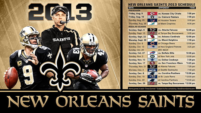 New Orlean Saints 2013 schedule, 09, 2013, 25, football, HD wallpaper