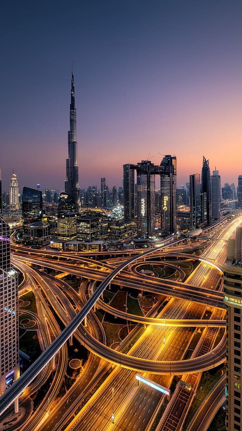 Dubai in Night, world, center, city, new, lights, one, trade, visa, iphone  x, HD phone wallpaper | Peakpx
