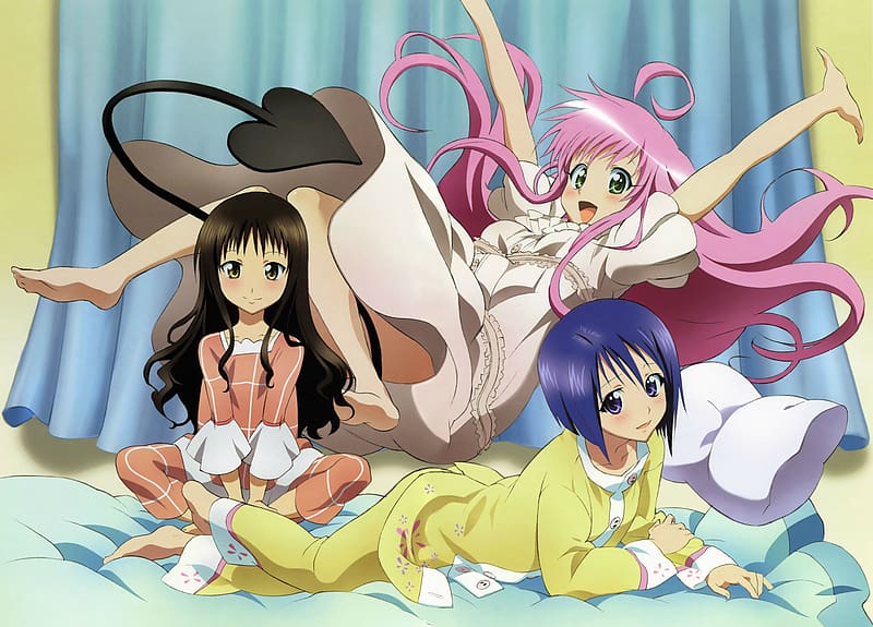 Anime, To Love Ru, Lala Satalin Deviluke, Haruna Sairenji, Mikan Yuuki, HD wallpaper
