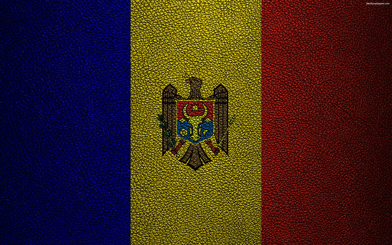 Flag of Moldova leather texture, Moldovan flag, Europe, flags of Europe, Moldova, HD wallpaper
