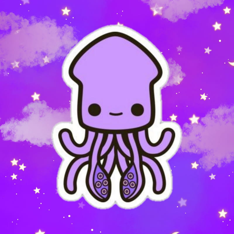 Squid, cute, purple, HD phone wallpaper | Peakpx