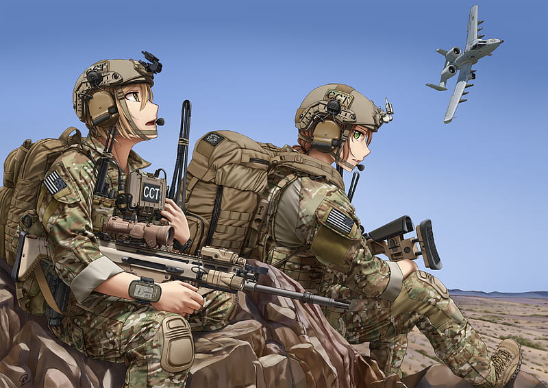 1080x1920 Anime Girl, Military Uniform, Guns, army soldier iphone HD phone  wallpaper | Pxfuel