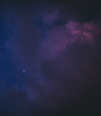 moon, clouds, dark, night, sky, HD phone wallpaper