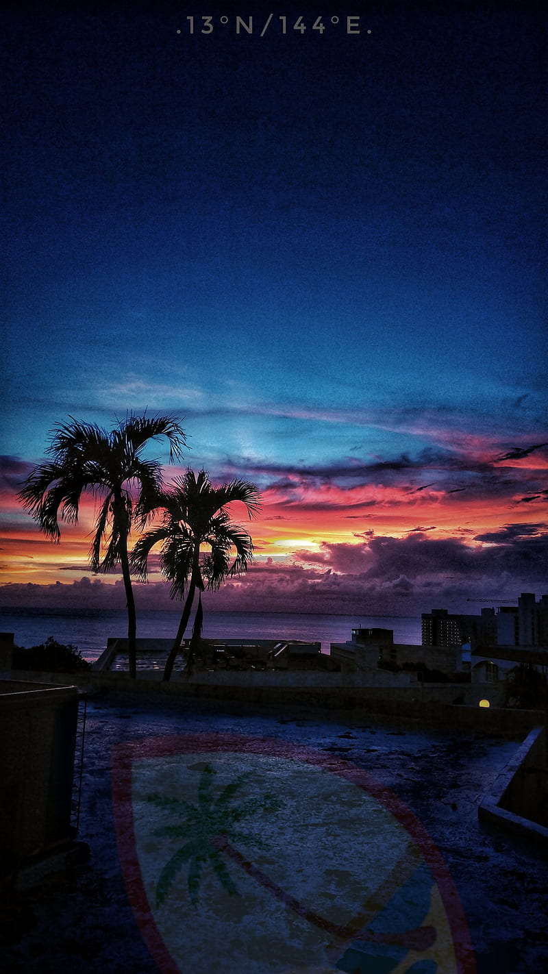 Guam, sunset, guahan, ocean, HD phone wallpaper