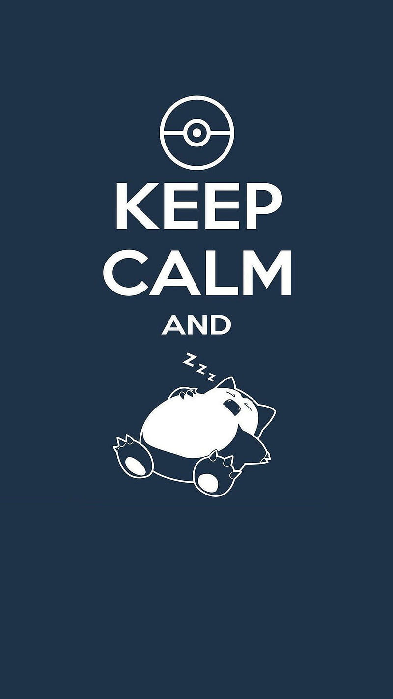 Keep calm Pokemon, blue, sleep, snorlax, HD phone wallpaper