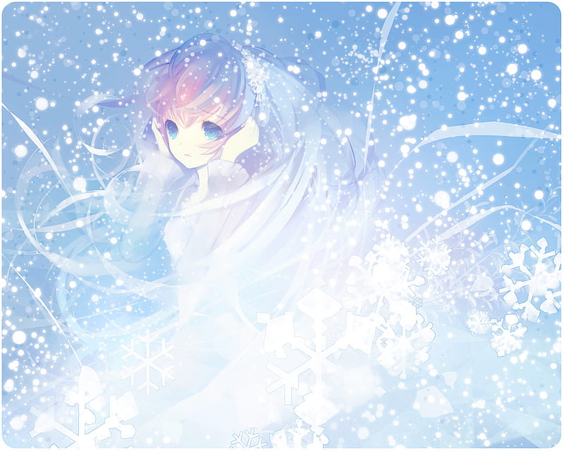 Anime ice queen holding a magical snowflake wallpaper - Anime wallpapers -  #52590