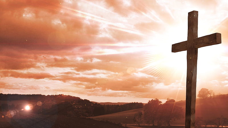 Brown Wooden Cross During Faded Sunny Daytime Cross, HD wallpaper