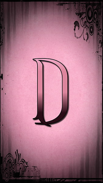 Pink Letter D, alphabet, black, cute, desenho, initial, letter d, letters, pink, typography, HD phone wallpaper