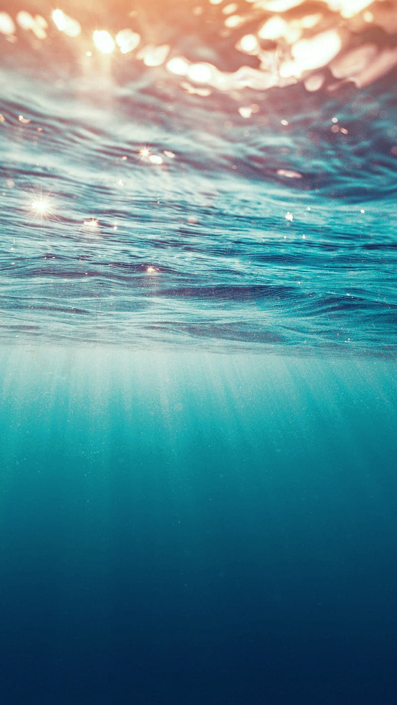 Underwater, ocean, sunlight, water, HD phone wallpaper