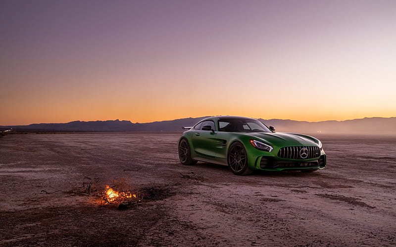 Mercedes-AMG GT R, desert, 2018 cars supercars, offroad, AMG, Mercedes, HD wallpaper