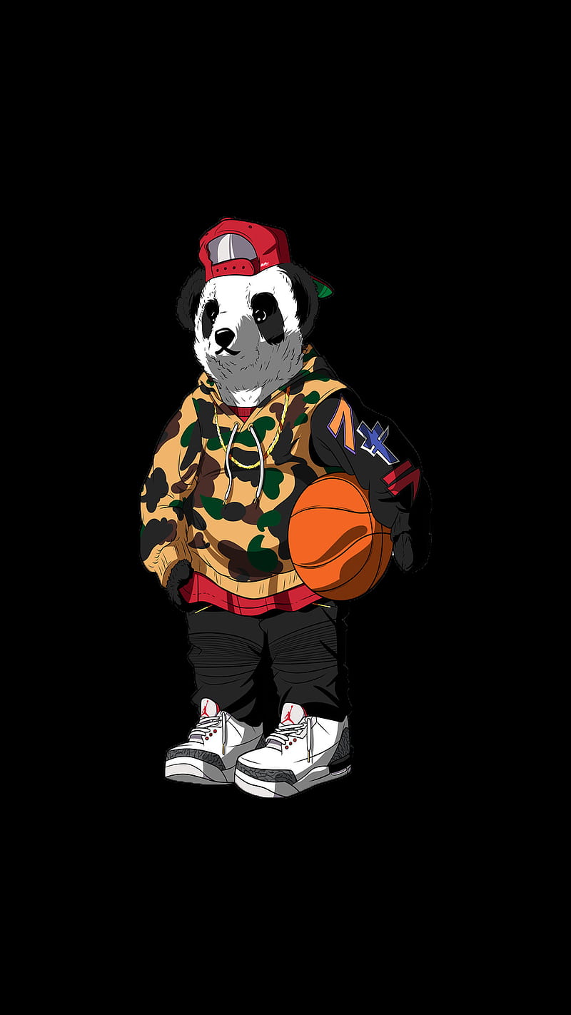 Panda, 929, baller, bape, camo, gangsta, hood, hoodie, new, HD phone wallpaper