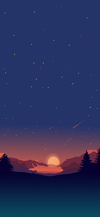 Ios 8, Apple, Mountain, Night, Sky, Snow, Star, Hd Phone Wallpaper | Peakpx