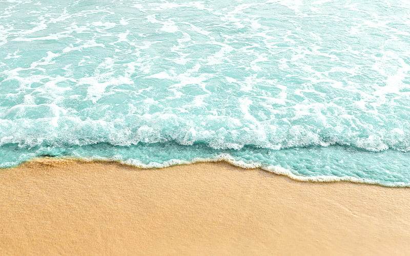 sea breeze, sand, beach, waves, summer, coast, HD wallpaper