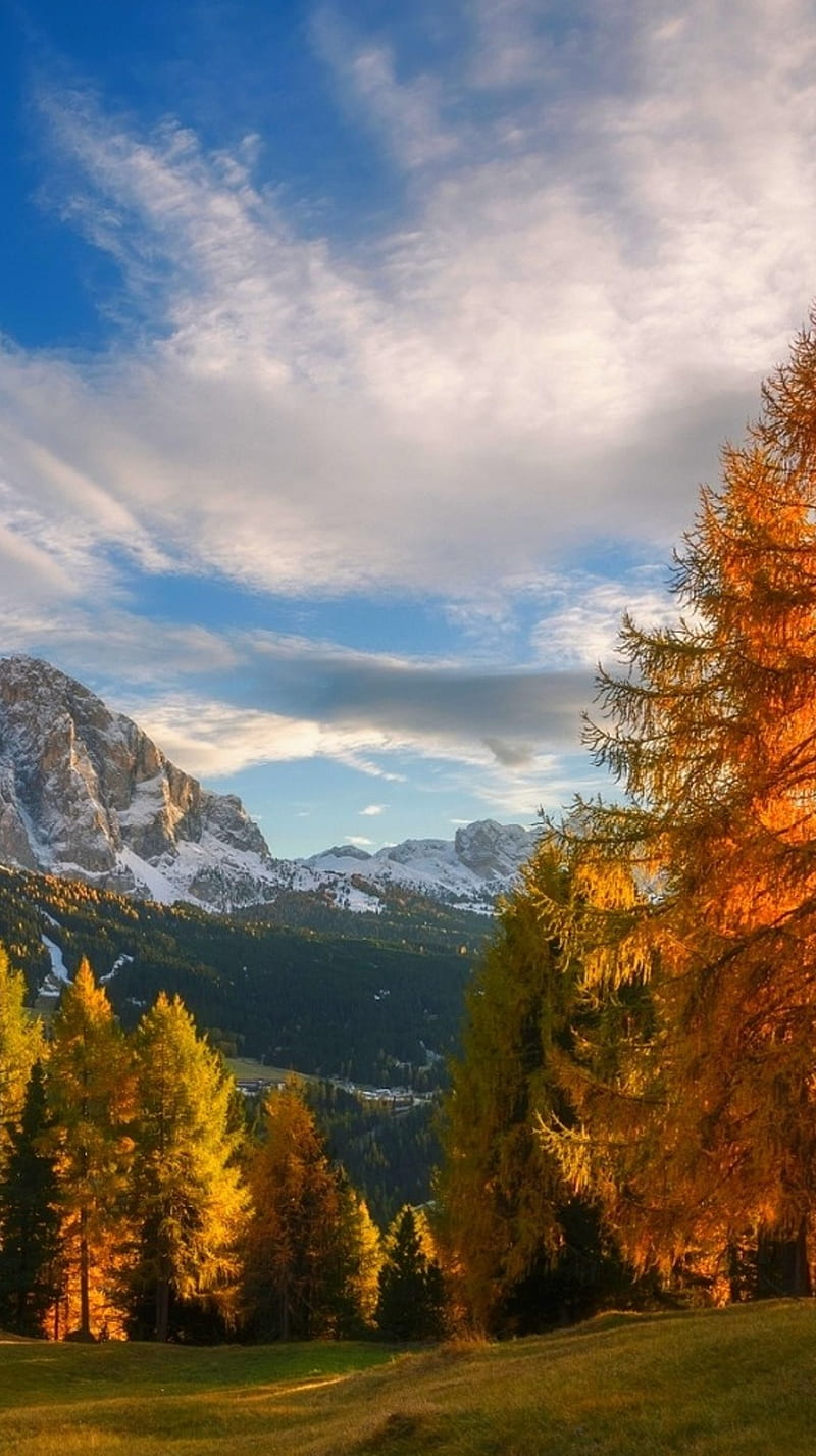 Autumn View, alpe, mountain, sky, HD phone wallpaper