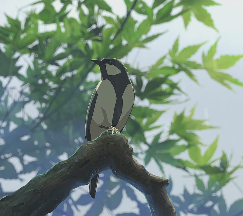 Bird in the wild, anime, cool, simple, HD wallpaper