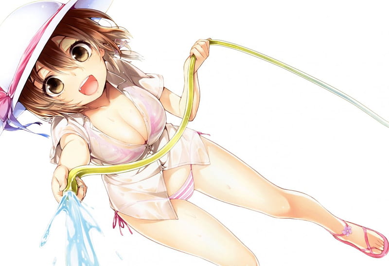 Denpa(mifune), cute, water, anime, hose, denpa, mifune, HD wallpaper