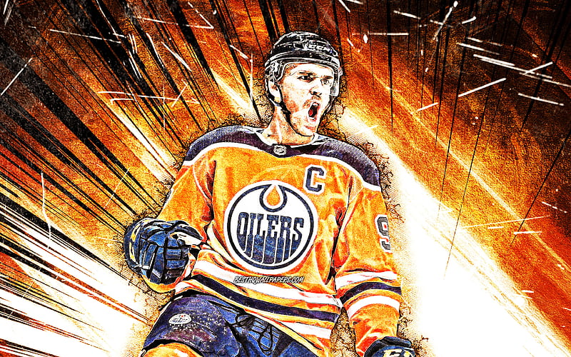 Download wallpapers Connor McDavid, hockey players, Edmonton Oilers, NHL,  hockey stars, Landeskog, hockey, neon lights