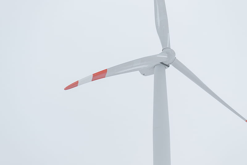 white and red wind turbine, HD wallpaper