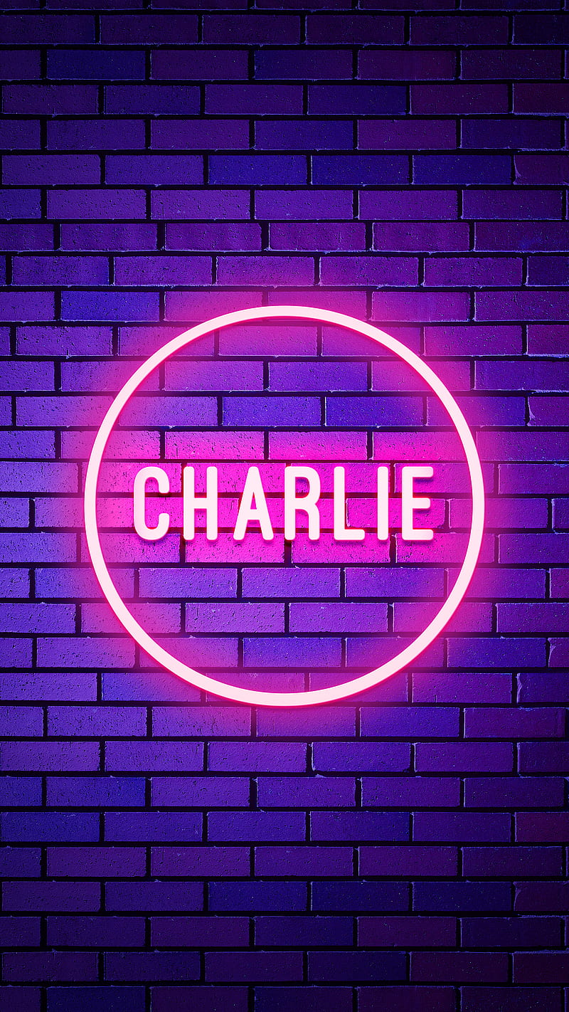 Charlie, Name, Neon Charlie, Neon light, Neon name, name design, person name, your names, HD phone wallpaper
