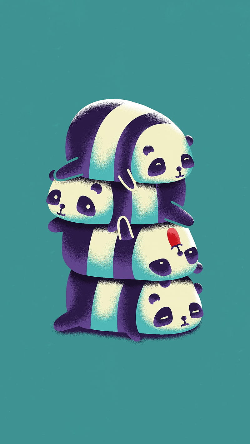 Panda, cute, family, little, HD phone wallpaper | Peakpx