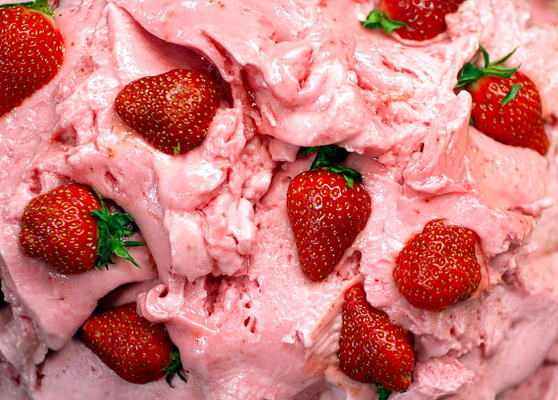 Sweet Icecream Strawberries, cool, ice cream, summer, strawberries,  dessert, HD wallpaper | Peakpx
