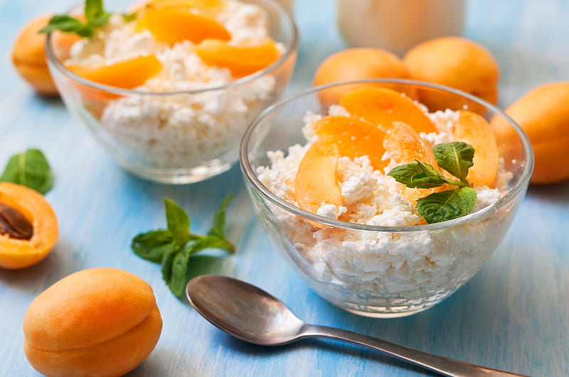 Food, Dessert, Apricot, Cottage Cheese, HD wallpaper
