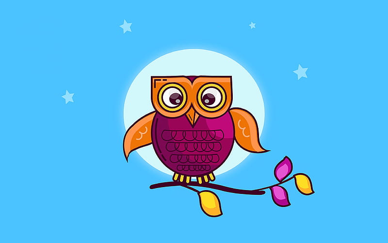 Cute owl, cartoon, little, owl, owls, HD wallpaper | Peakpx