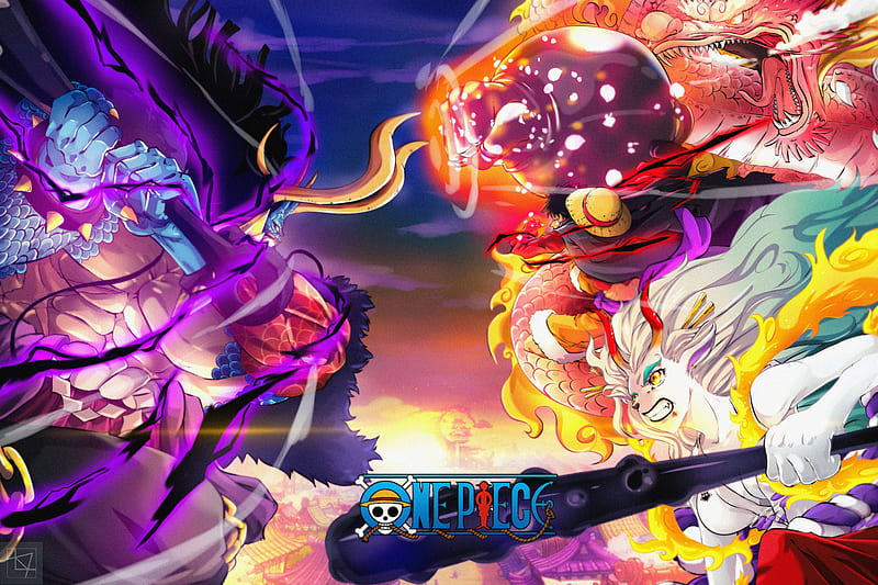 Luffy vs. Kaido (One Piece) 4K Wallpaper iPhone HD Phone #4181g