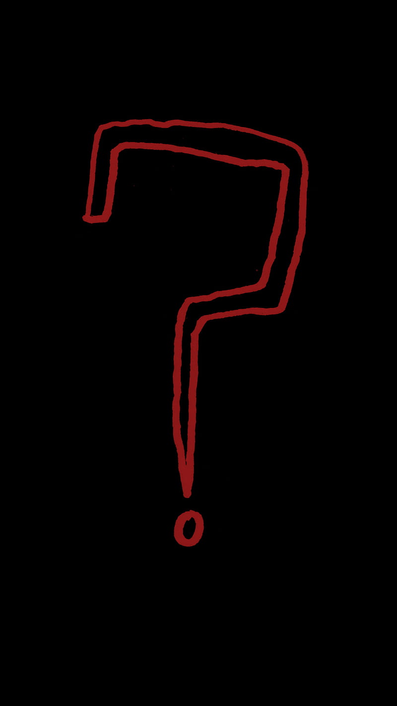 red question marks with black background