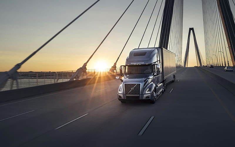 Volvo VNL 760 2018 trucks, road, sunset, Volvo VNL, trucks, Volvo, HD wallpaper