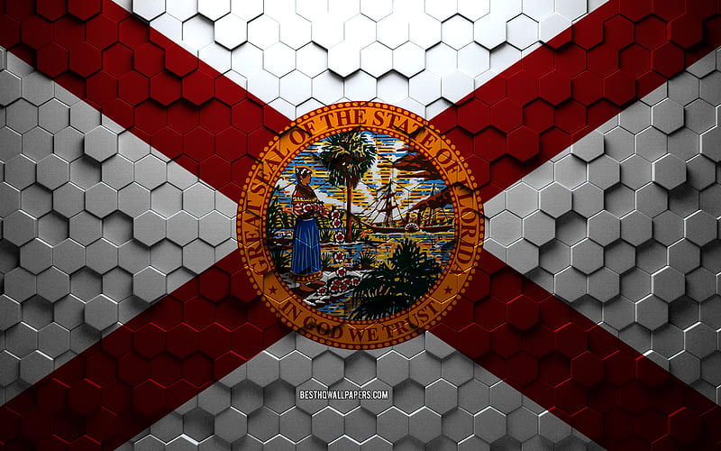 Flag Of Florida Honeycomb Art Florida Hexagons Flag Florida 3d Hexagons Art Hd Wallpaper Peakpx