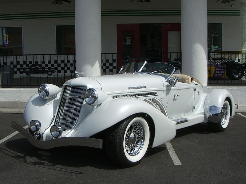 Car, Old Car, Vintage Car, Vehicles, White Car, Full Size Car, Auburn Boattail Speedster, Auburn 851 Boattail Speedster, HD wallpaper