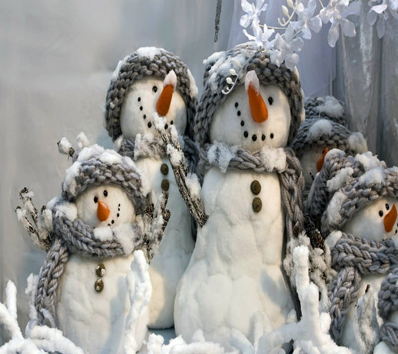 Christmas Snowman, HD wallpaper