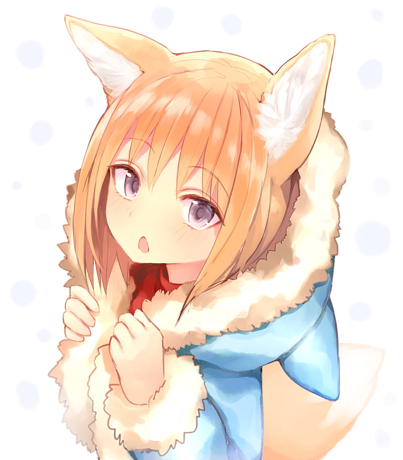 Animal ears blonde anime fox girl cute short hair Anime HD phone  wallpaper  Peakpx