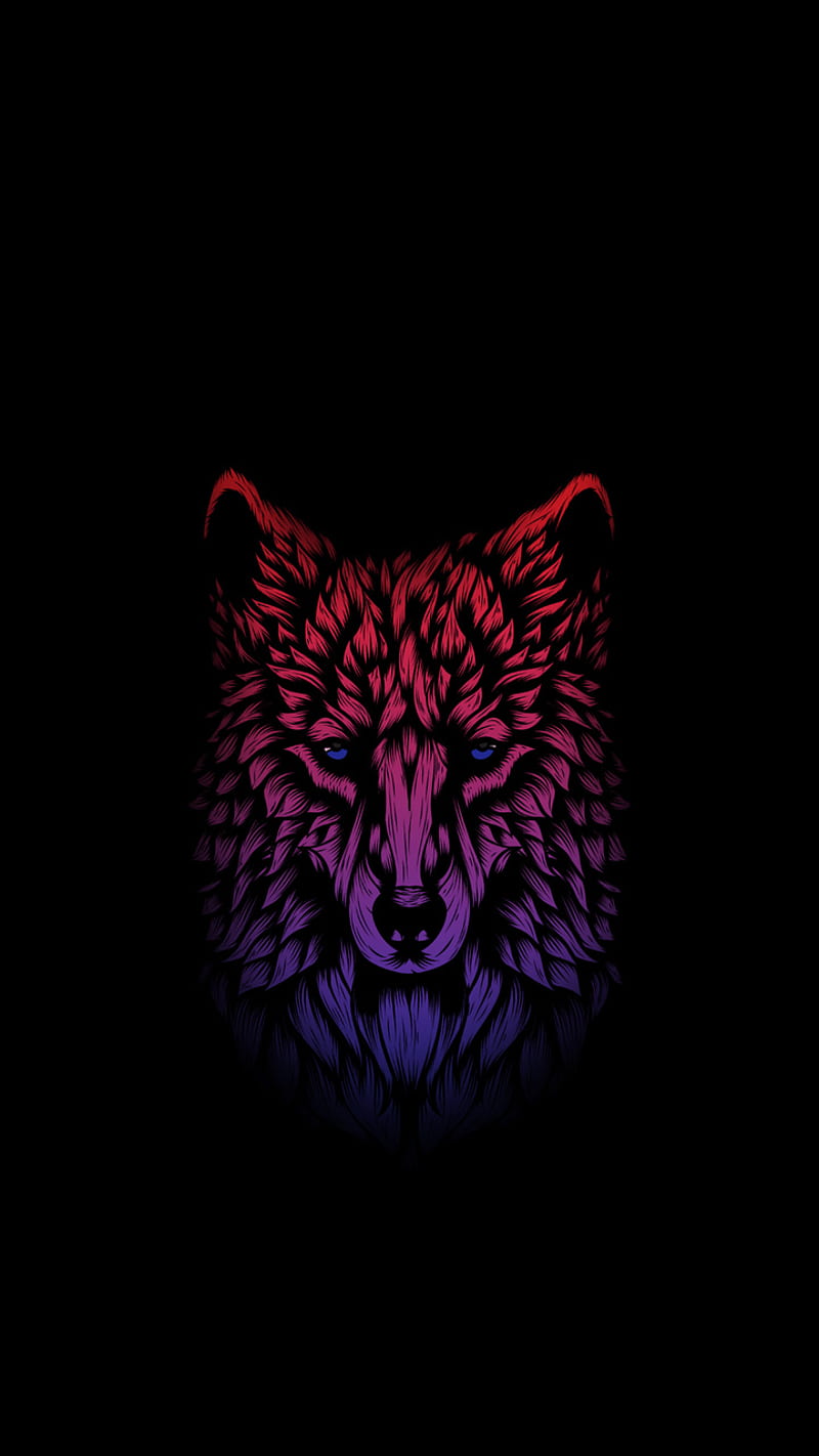Amoled Wolf, abstract, HD phone wallpaper