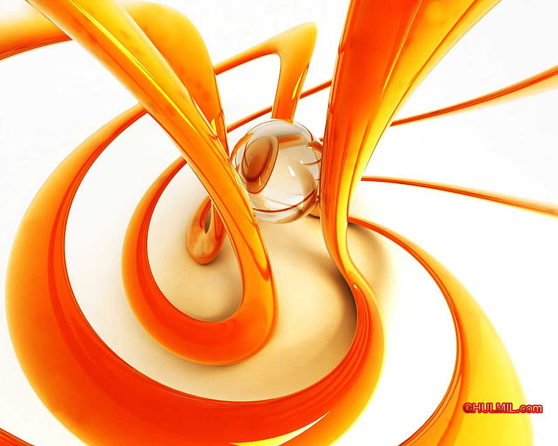 Creative Art, art, ball, 3d, orange, crystal, marble, abstract, HD wallpaper