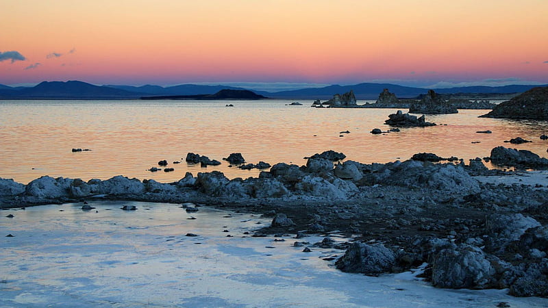 Mono Lake, sunset, nature, fun, lake, HD wallpaper