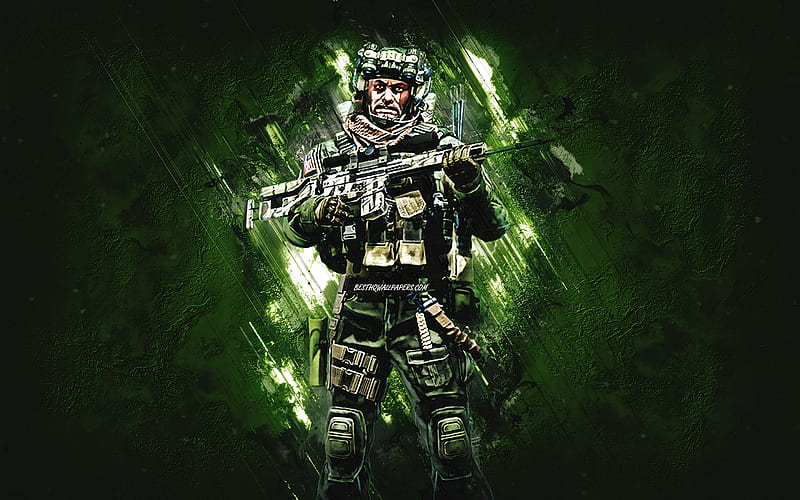 Buckshot, CS GO agent, Counter-Strike Global Offensive, green stone background, Counter-Strike, CS GO characters, Shattered Web Agents, HD wallpaper